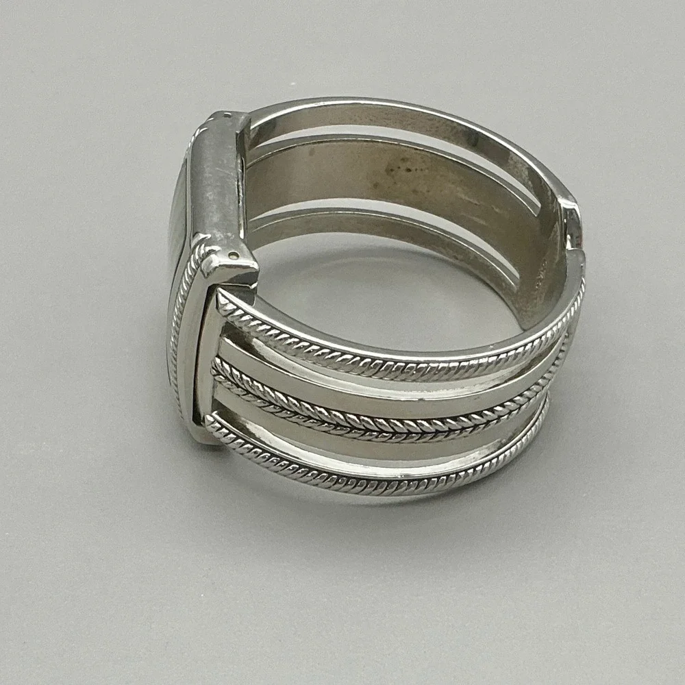 Premier Designs Watch Women's Silver Tone Cuff Bracelet Quartz 7